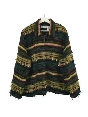 Alfred Dunner Women’s Boho Fringe Zip Up Jacket Size 18
